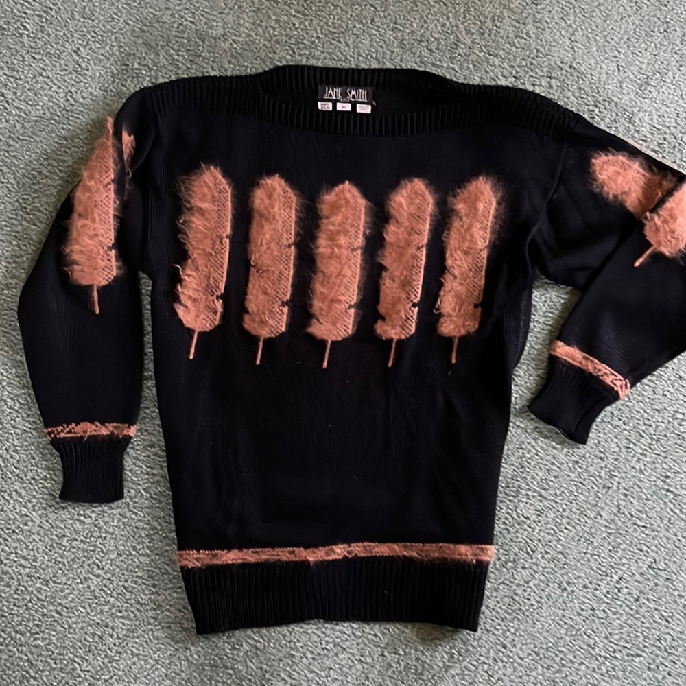 Jane Smith of Aspen. Original hand knit, all silk. A classic sweater.